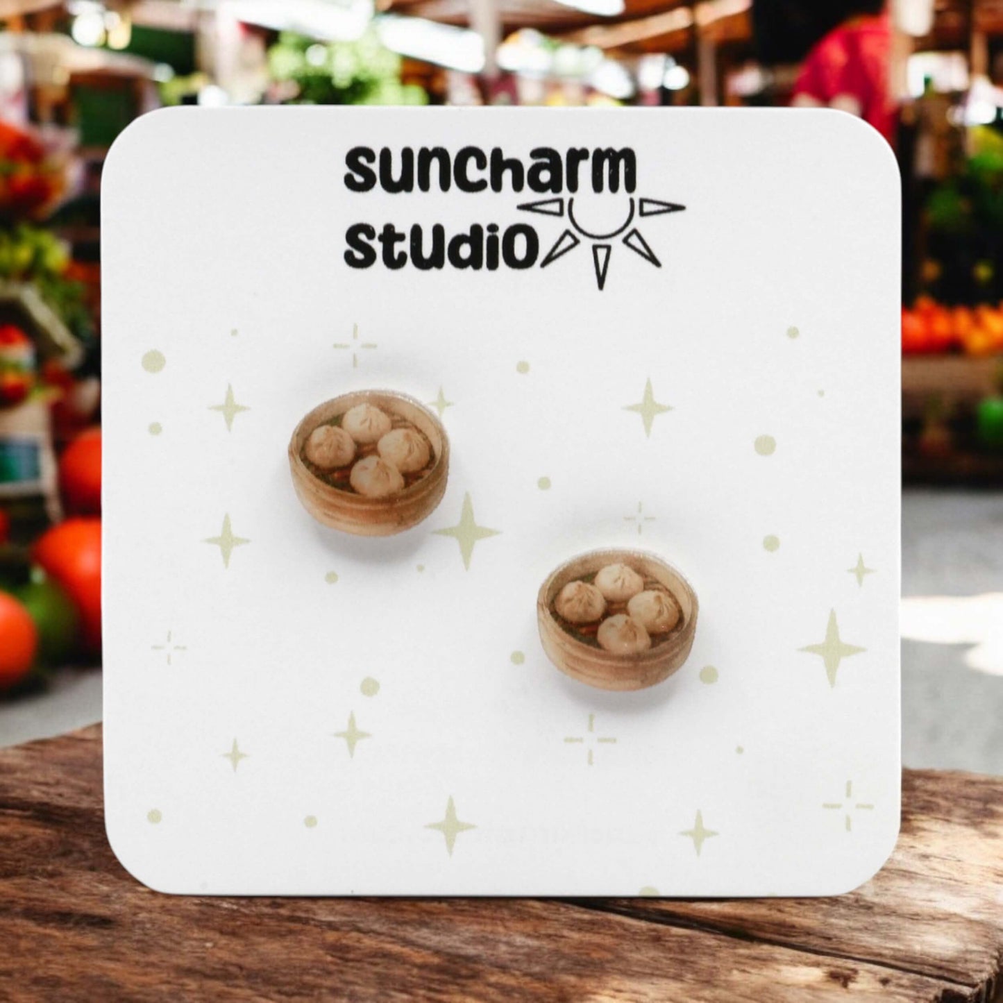 Soup Dumpling Dish Earrings