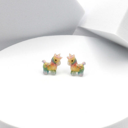 Rainbow Donkey Pinata Earrings