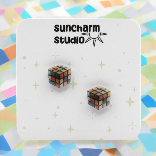 Puzzle Cube Earrings